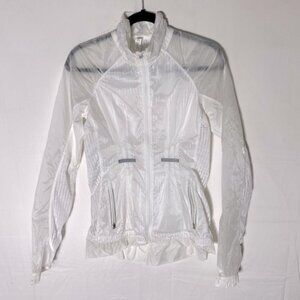 Lululemon Athletica White Run Wild Semi Sheer Partial Mesh Activewear Jacket 4